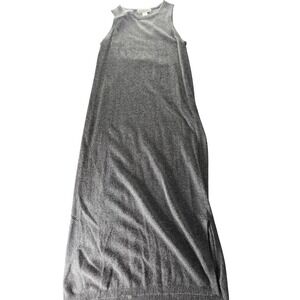 Victoria Holley Vintage Grey Silk Angora Knit Sleeveless Maxi Column Dress Large